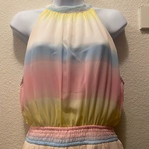 Ombré pleated Maxi dress